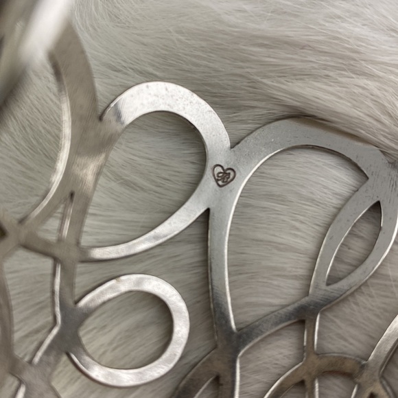 Brighton Wide Silver Hammered Swirl Cuff Bracelet - Picture 2 of 4